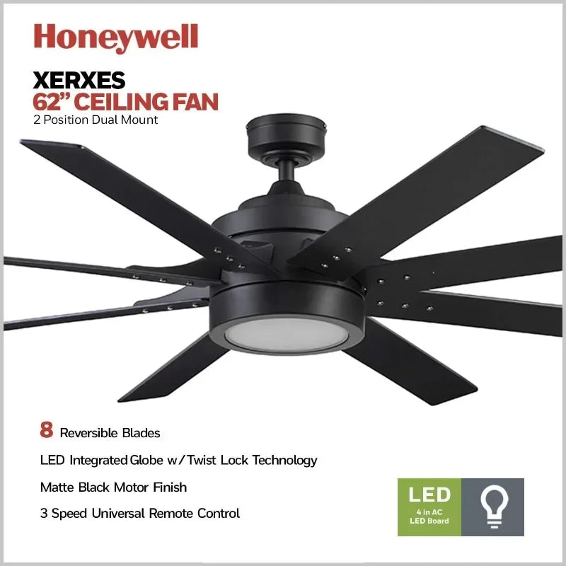 62 Inch LED Ceiling Fan With Remote