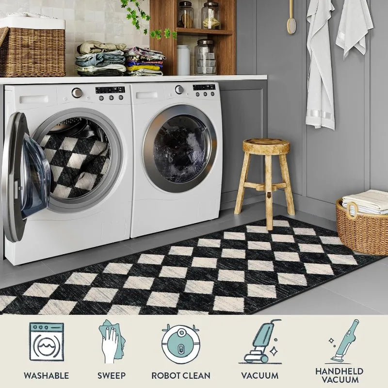 Machine Washable Non Slip Rubber Backing Runner