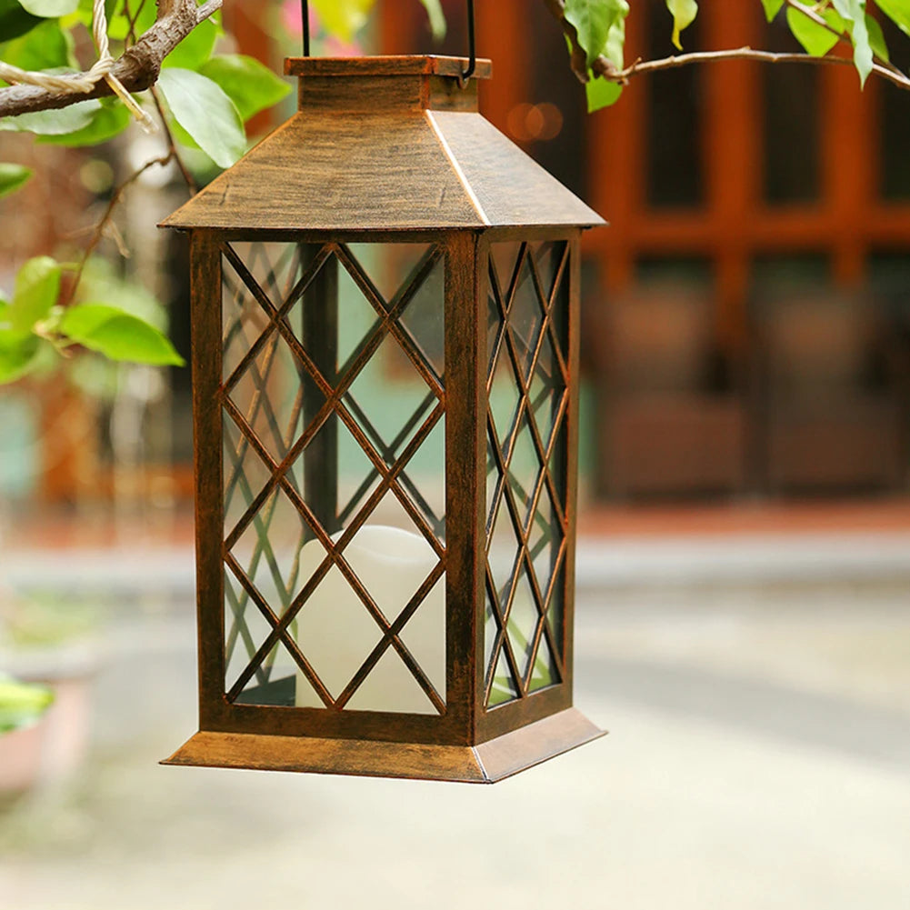 Solar Light Candle Lantern Lamp Waterproof Garden Hanging
