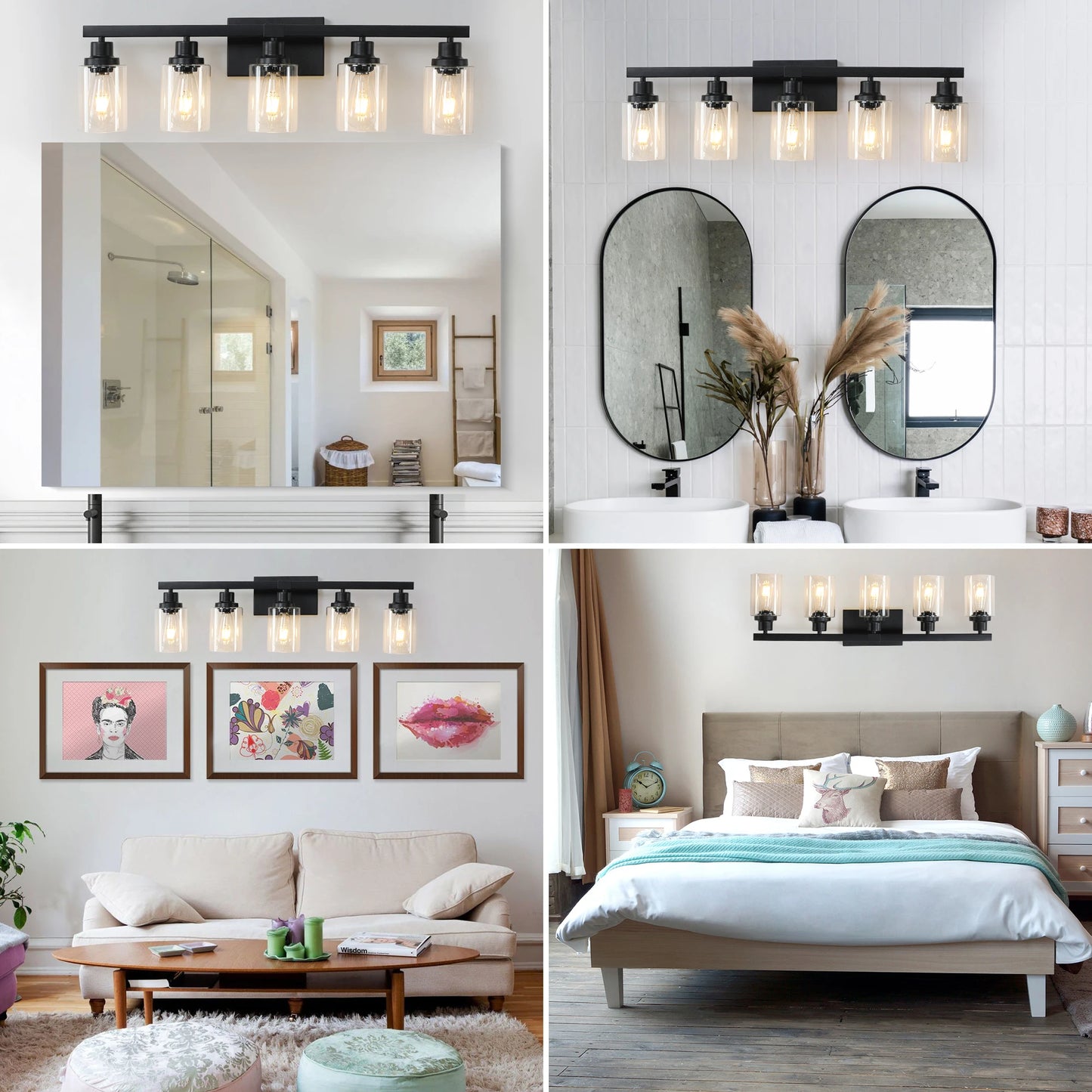 5-Light Farmhouse Vanity Light Fixture