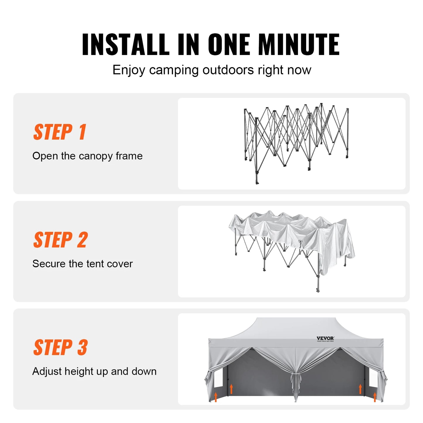 Pop-up Instant Canopies, Portable Gazebo UV Resistant Waterproof Tents