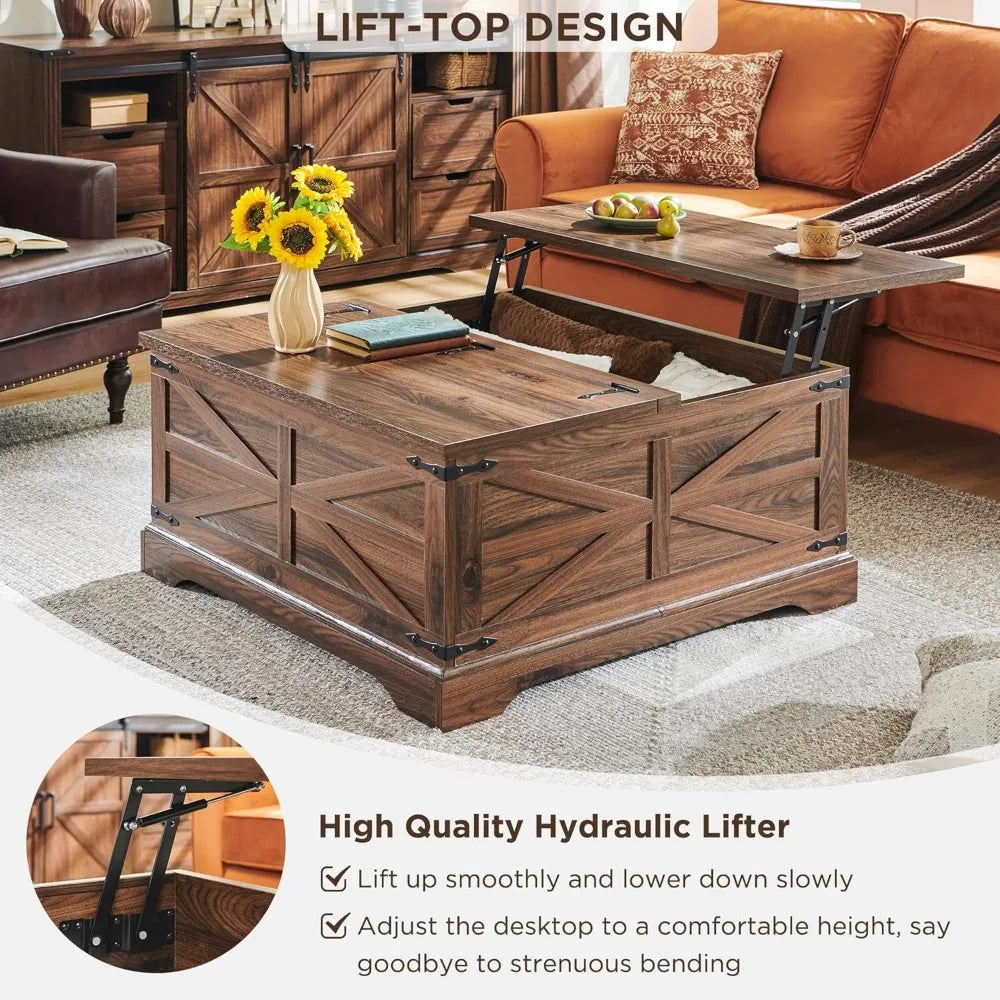 Farmhouse Lift Top Coffee Table with Storage