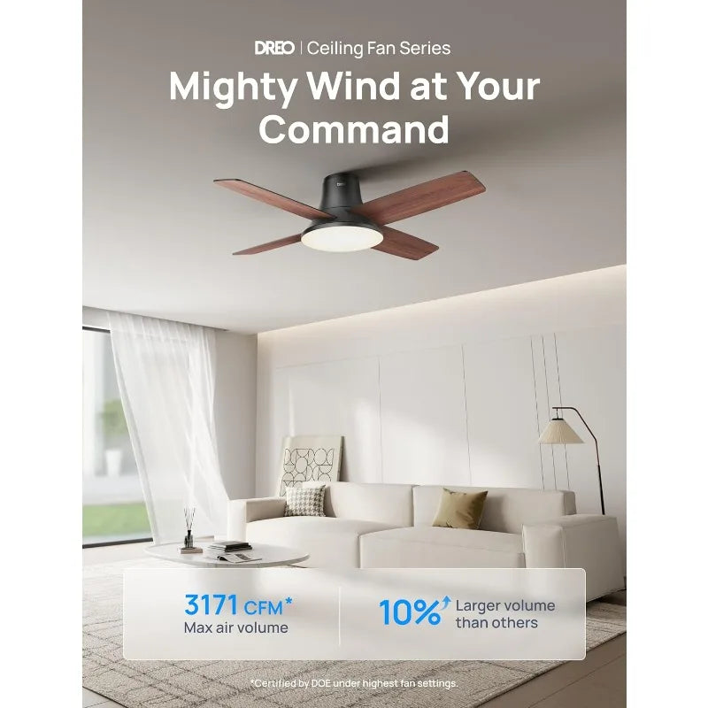 44 Inch Low Profile Ceiling Fan with Remote