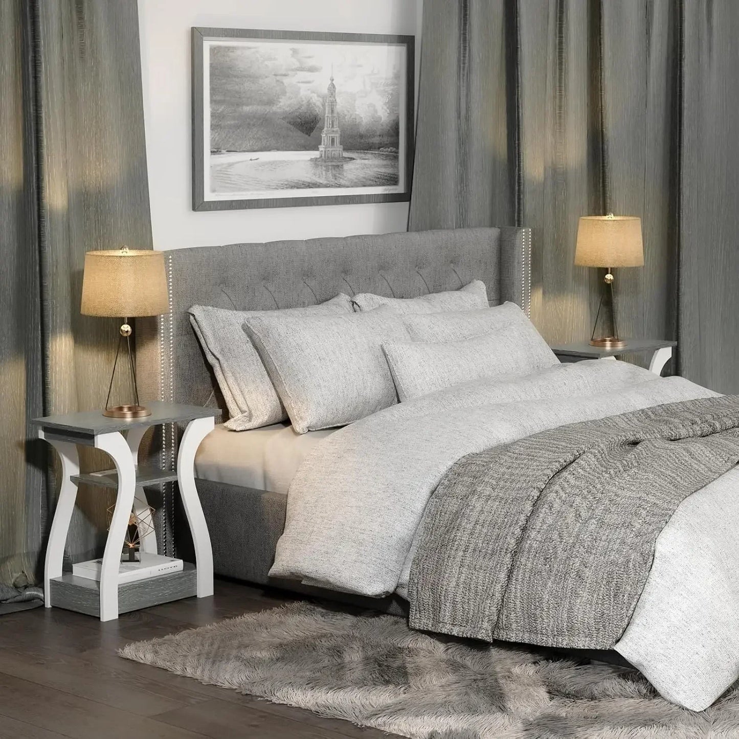 End table Set of 2 with Charging Station