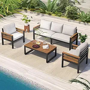 7-pc. Outdoor Patio Furniture Sectional Sofa Set with Coffee Table