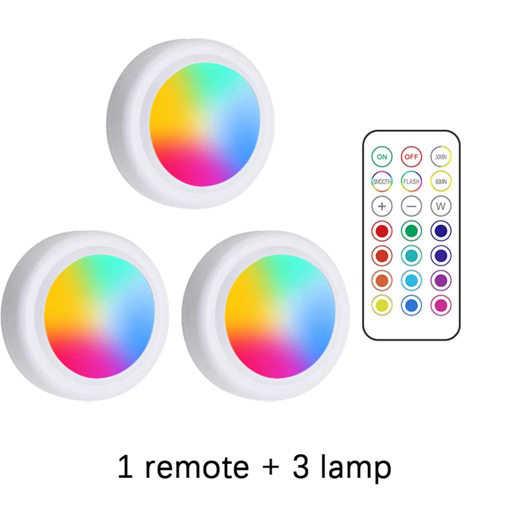 RGB Color Under Cabinet Lights Remote Control Dimmable