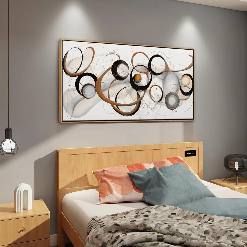 Wall Art Decor, Framed, Abstract Canvas, Modern Artwork