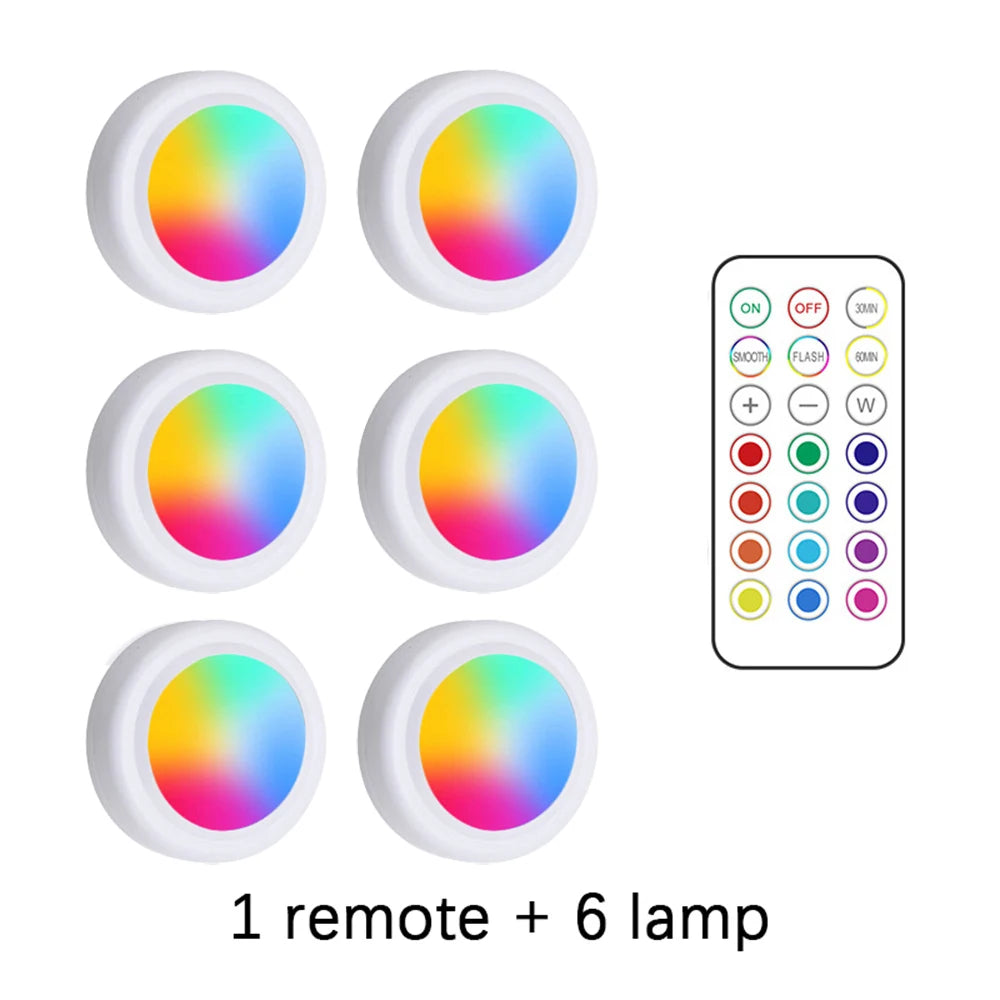 RGB Color Under Cabinet Lights Remote Control Dimmable