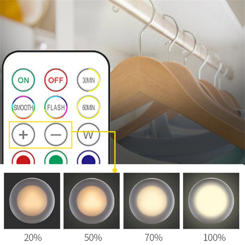RGB Color Under Cabinet Lights Remote Control Dimmable