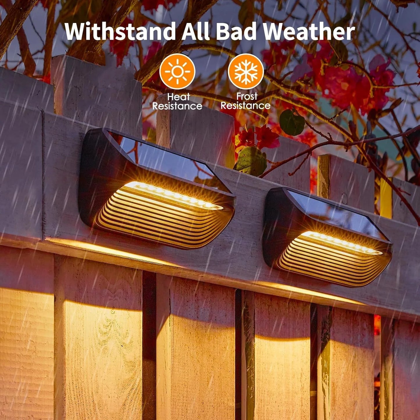 6/12 Pack Solar Fence Lights Outdoor, 3 Modes, Solar Step Lights