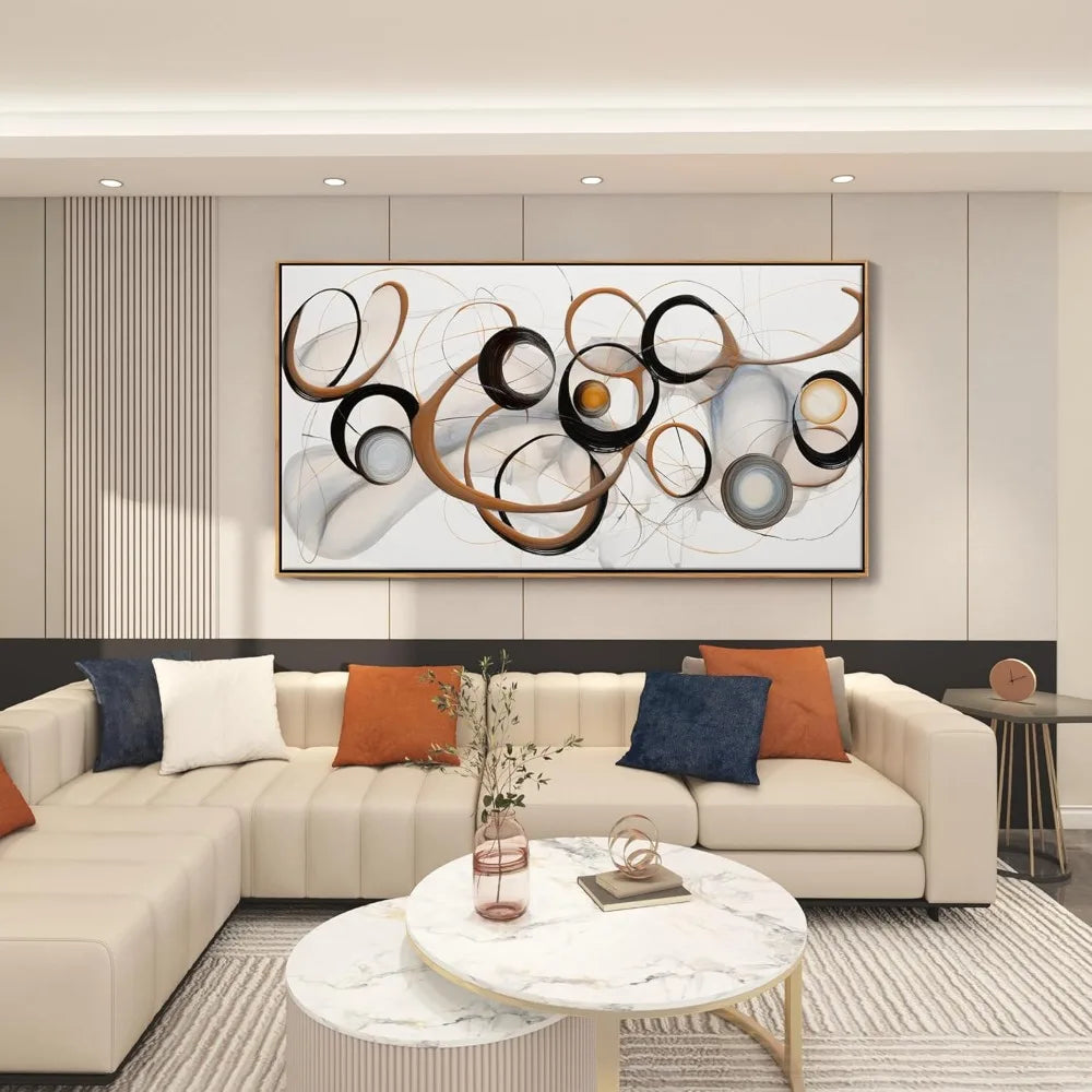 Wall Art Decor, Framed, Abstract Canvas, Modern Artwork