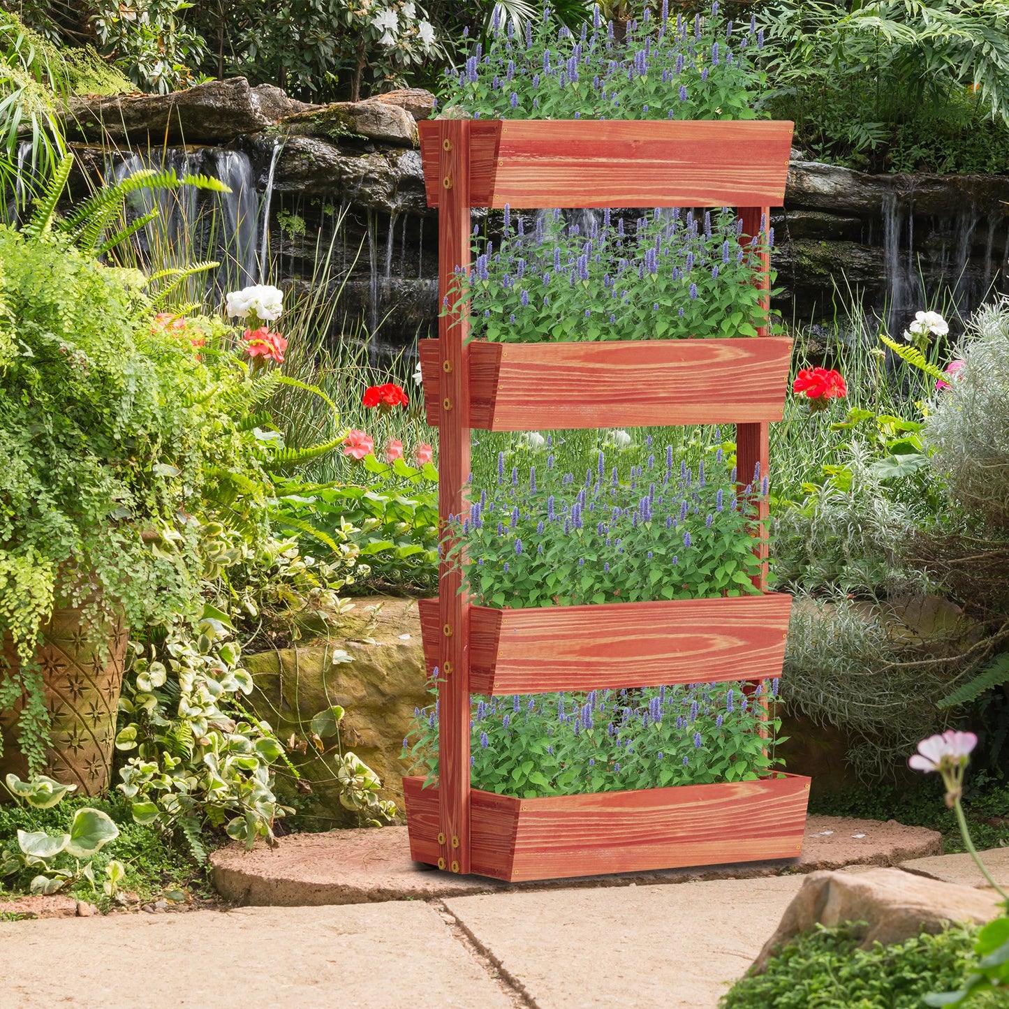 4-Tier Raised Garden Bed, Flower Pot Stand