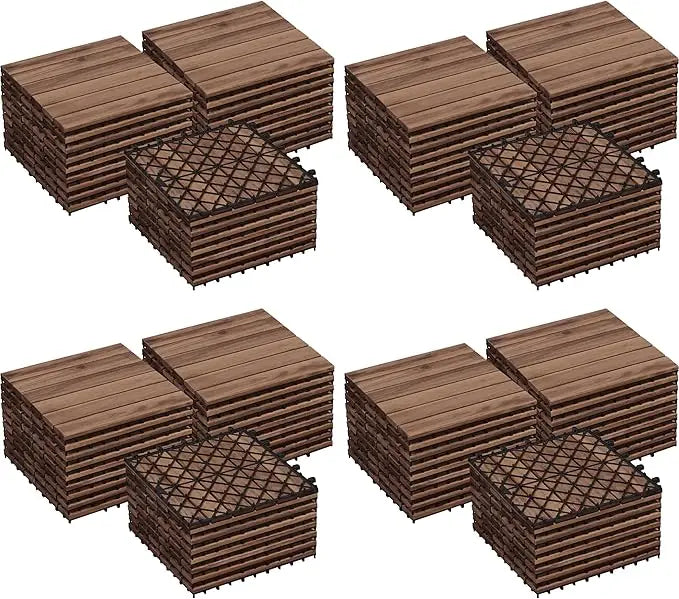 54 Pieces, Outdoor Interlocking Flooring, Waterproof Deck Tiles