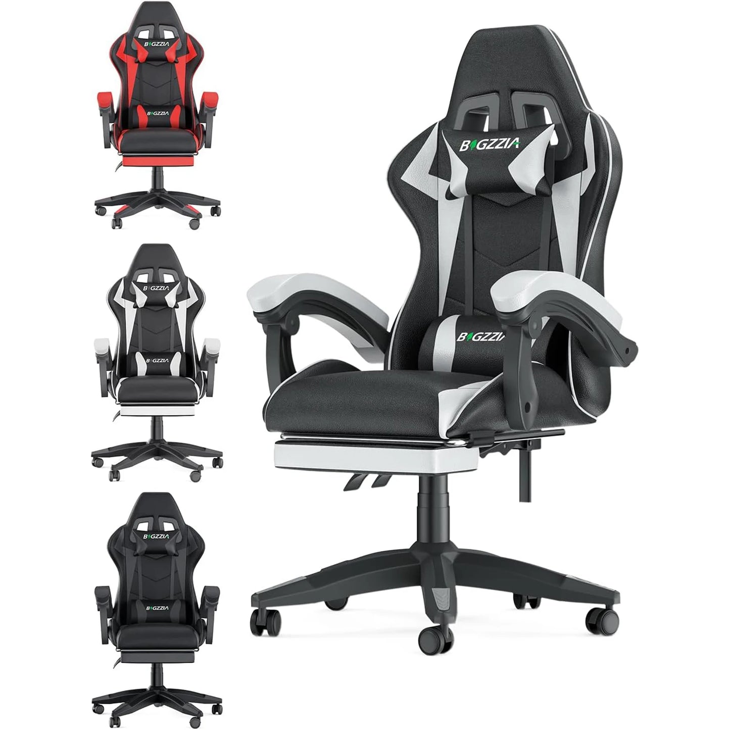 Computer Gaming Chair With Footrest, Ergonomic Office Chair