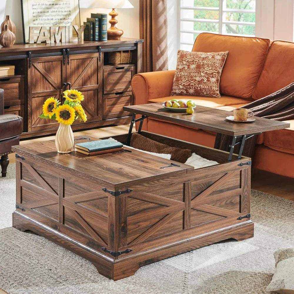 Farmhouse Lift Top Coffee Table with Storage