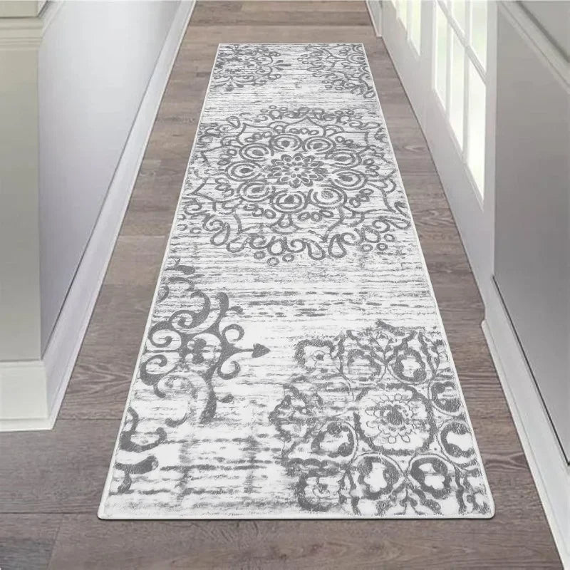 Washable Distressed Non-Slip Hallway Runner
