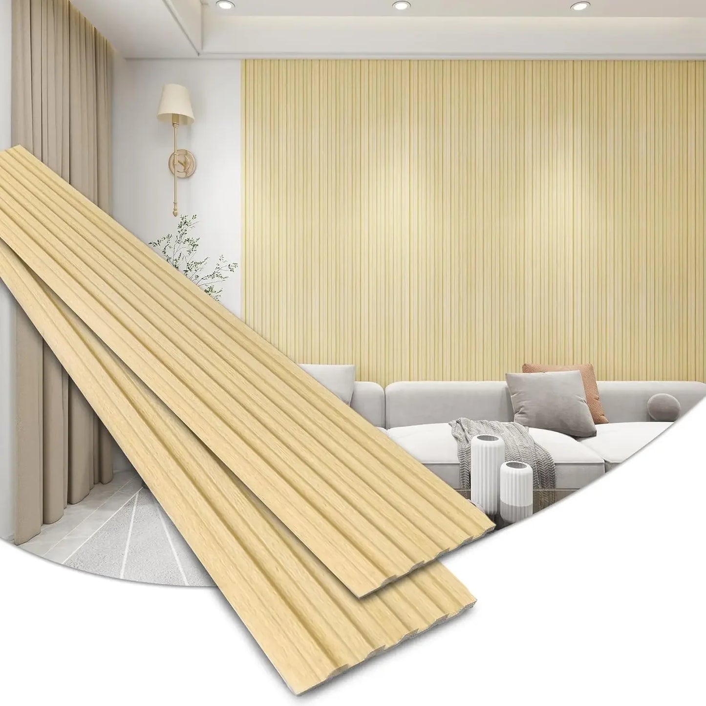 16 Pieces Textured Wood Grain Wall Panels, 3D Fluted Accent Panels Home Decor