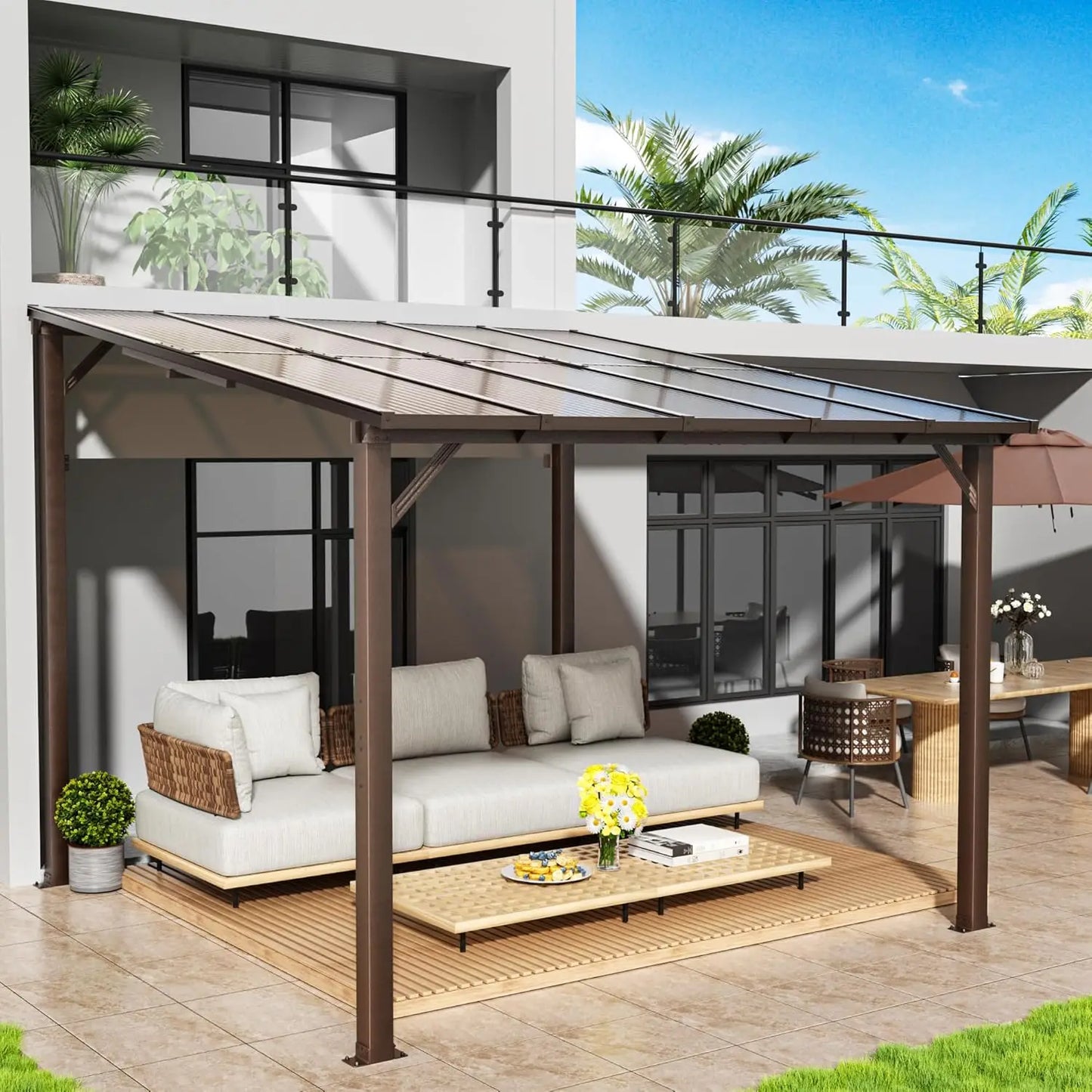 10x14 FT Gazebo, Aluminum Gazebo & Pergola Awnings, Patio, Decks