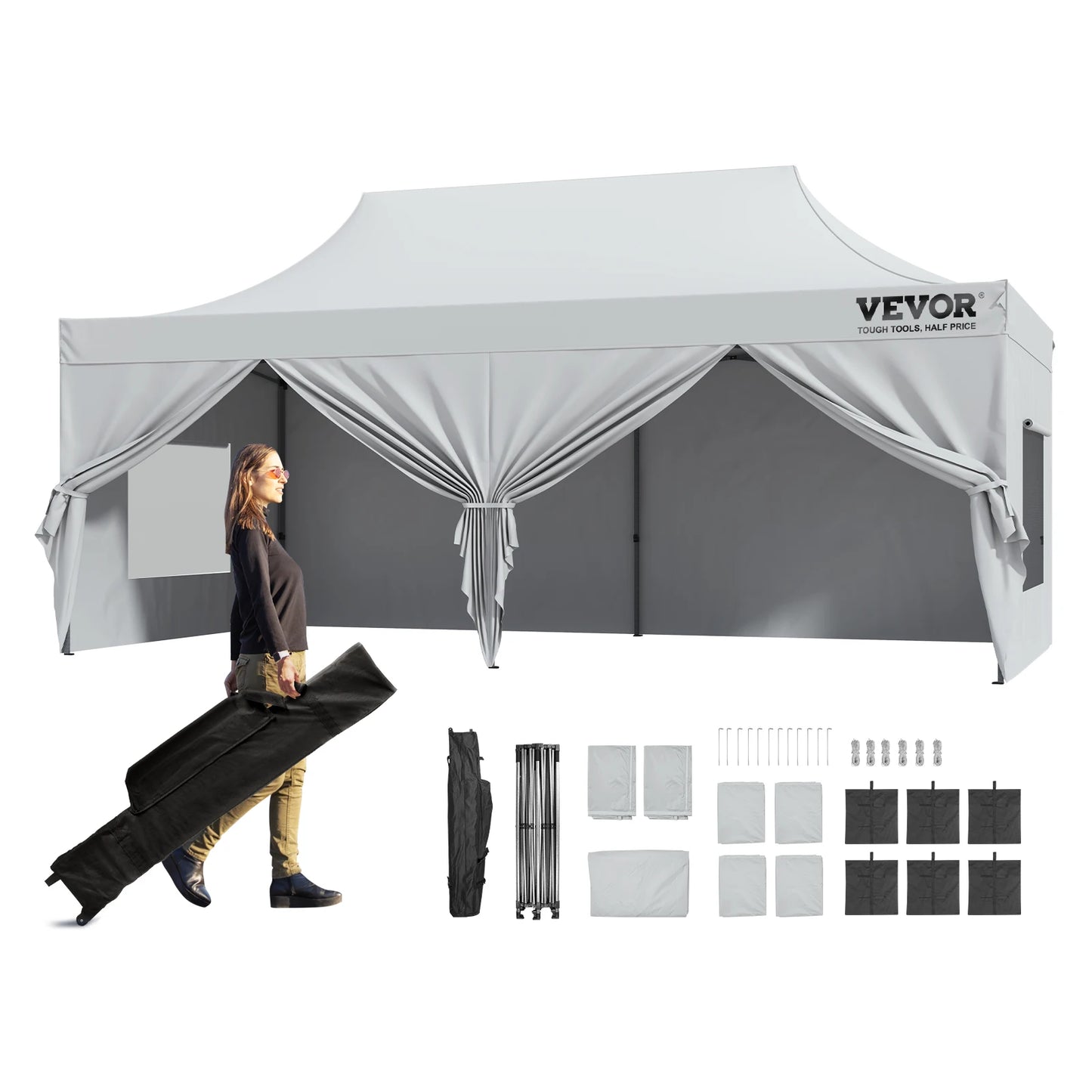 Pop-up Instant Canopies, Portable Gazebo UV Resistant Waterproof Tents