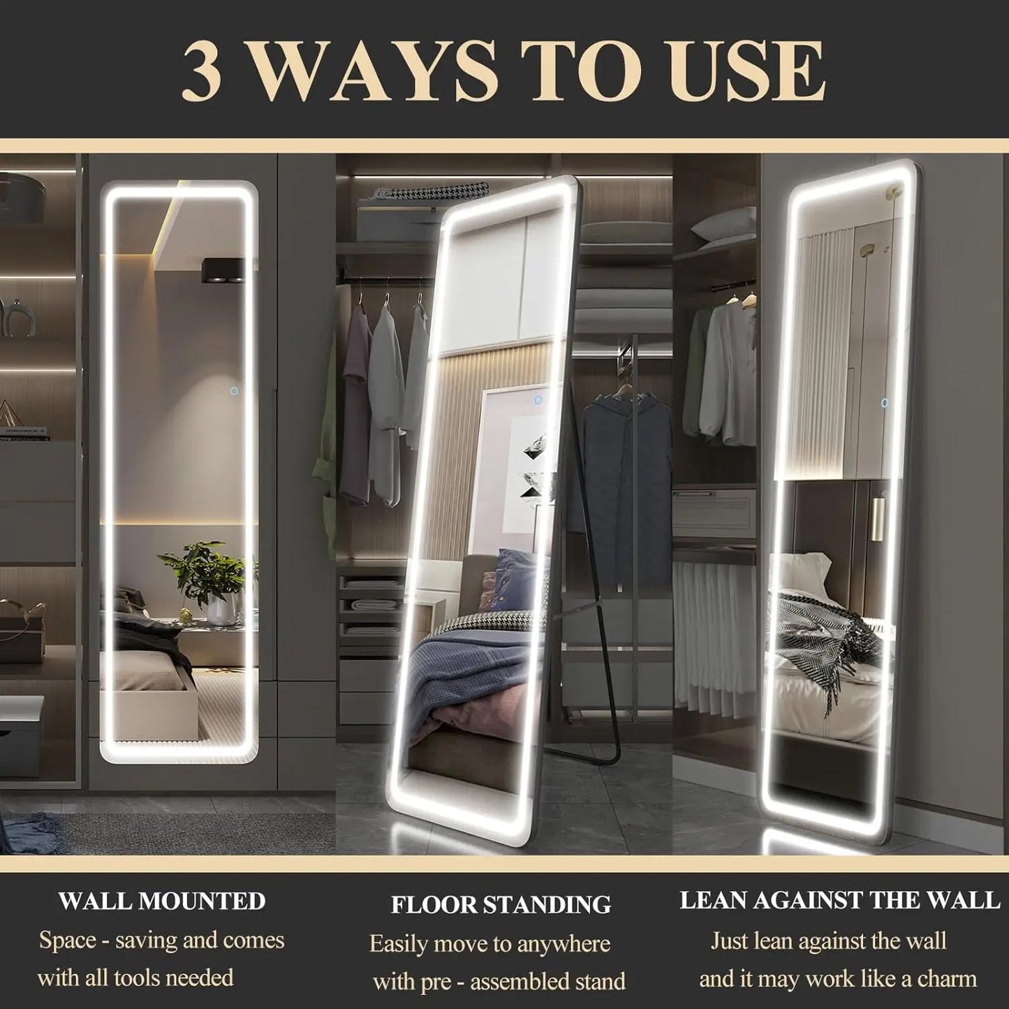 Modern Full Body Free Standing Wall Mirror