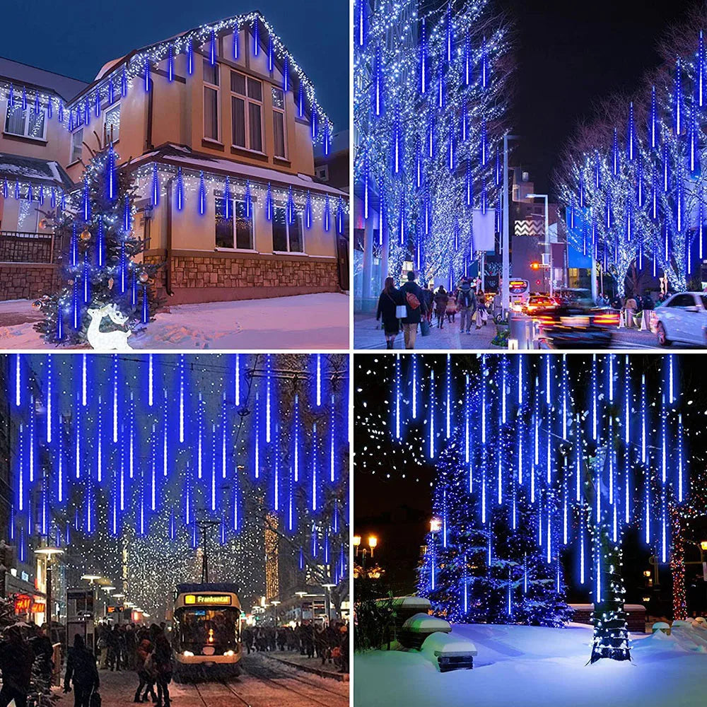 LED Meteor Shower Lights, Solar Christmas Decoration String Lights