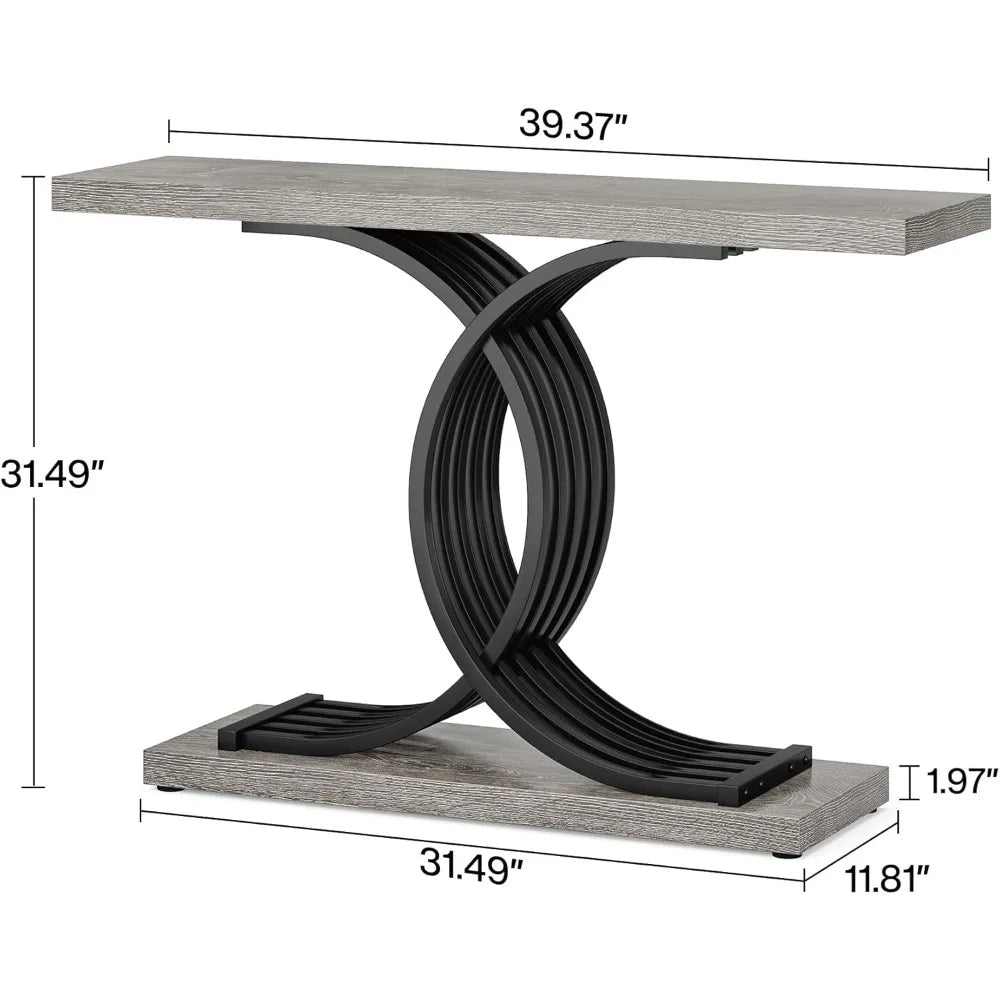Industrial Entryway Table, 39-Inch Vintage Console Table Accent Table