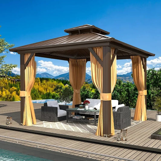 10'x10' Hardtop Galvanized Steel Double Roof Gazebo