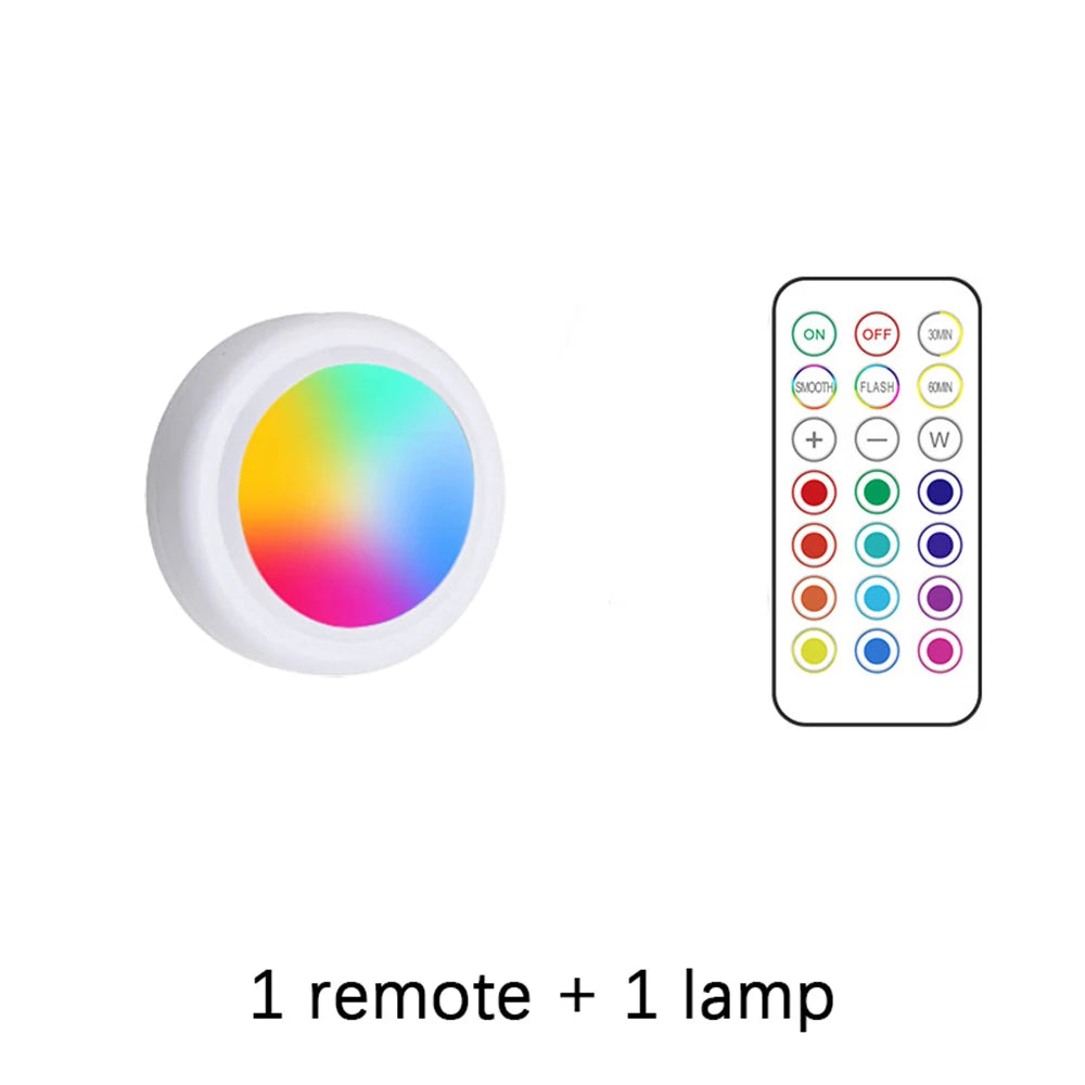 RGB Color Under Cabinet Lights Remote Control Dimmable