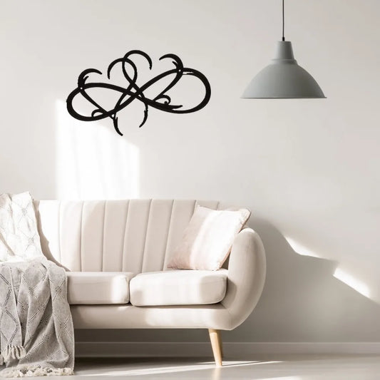 Infinity Double Heart Wall Decor Metal Infinity Heart