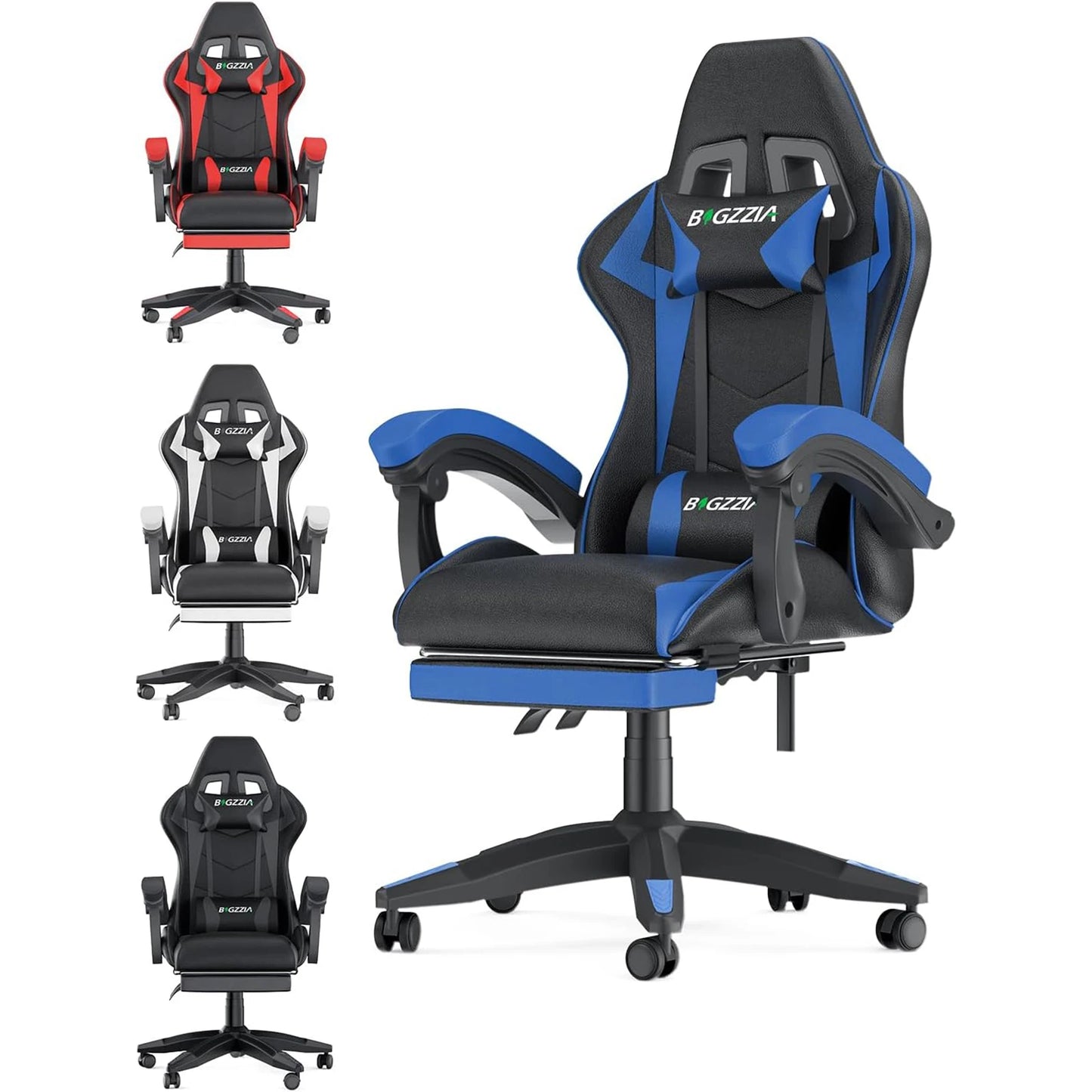 Computer Gaming Chair With Footrest, Ergonomic Office Chair