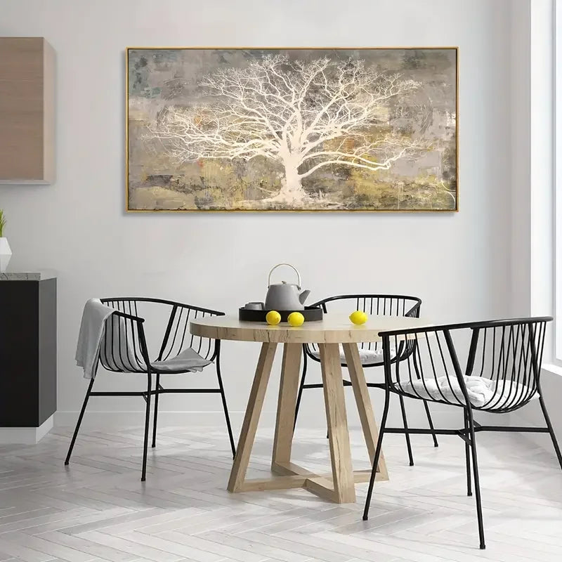 Stylish Modern Abstract, Tree Canvas Wall Art, Framed Artwork