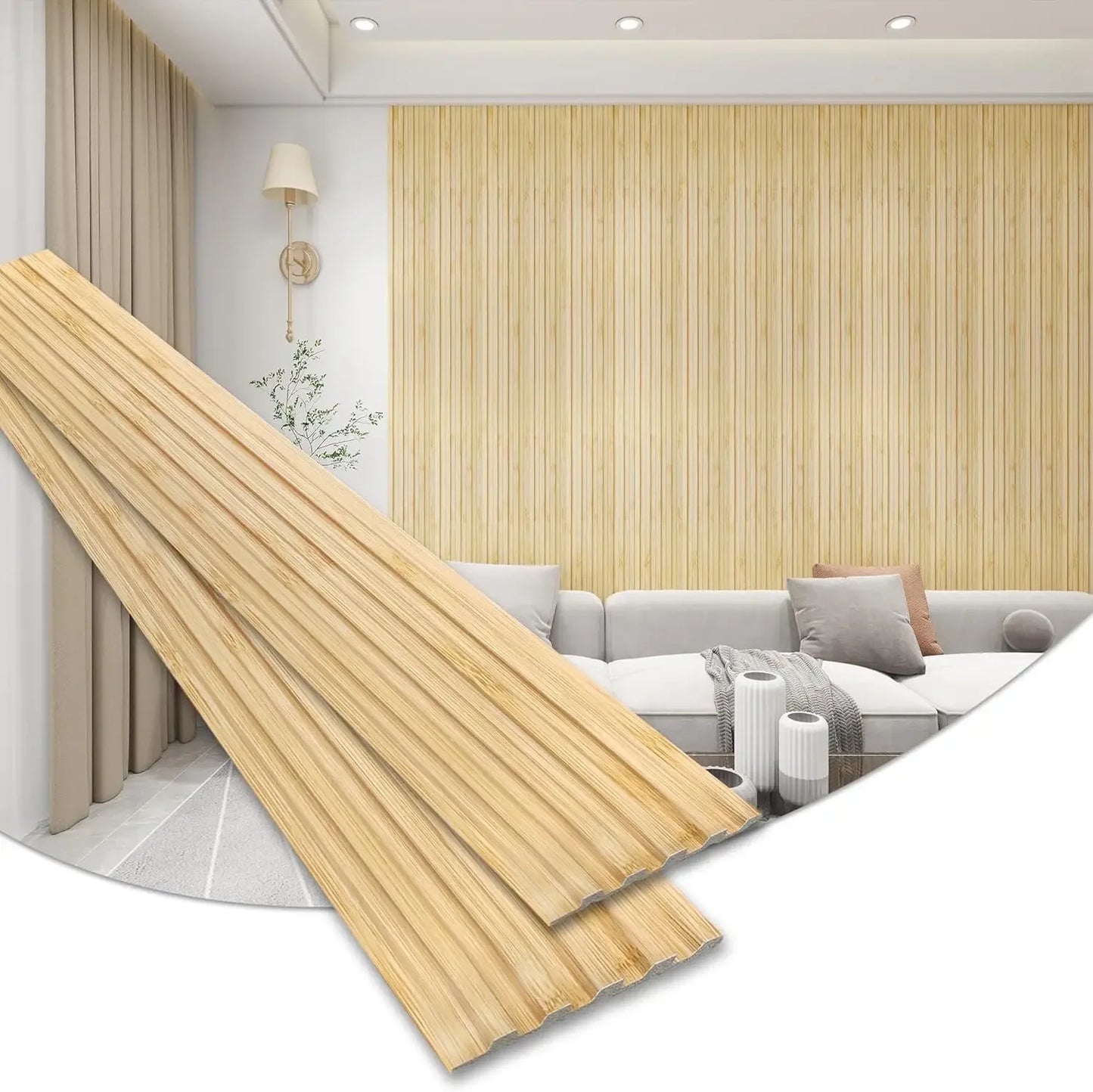 16 Pieces Textured Wood Grain Wall Panels, 3D Fluted Accent Panels Home Decor