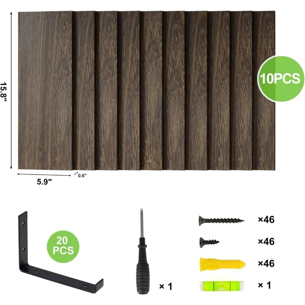 10-pc Rustic Wood Wall Decor, Farmhouse Wall Mounted Shelves